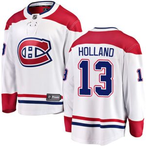 Herren Montreal Canadiens Eishockey Trikot Peter Holland #13 Breakaway Weiß Fanatics Branded Auswärts